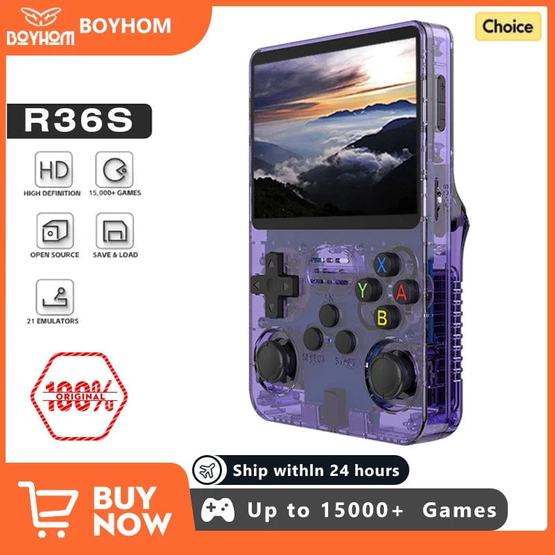 Planet Gates Red 128G NEW R36S Retro Handheld Game Console Linux System 3.5 Inch IPS Screen Portable Pocket Video Player 64GB 128GB Games Kid Gift