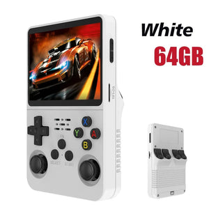 Planet Gates Red 128G NEW R36S Retro Handheld Game Console Linux System 3.5 Inch IPS Screen Portable Pocket Video Player 64GB 128GB Games Kid Gift