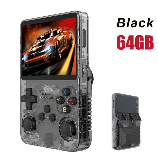 Planet Gates Red 128G NEW R36S Retro Handheld Game Console Linux System 3.5 Inch IPS Screen Portable Pocket Video Player 64GB 128GB Games Kid Gift