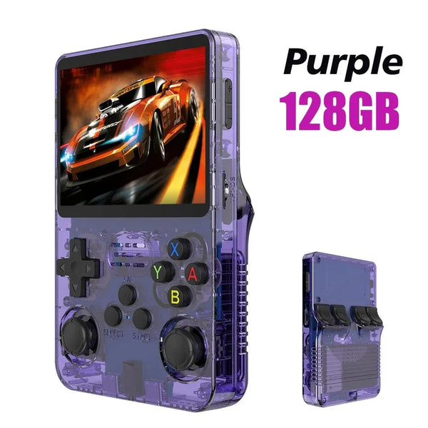 Planet Gates Red 128G NEW R36S Retro Handheld Game Console Linux System 3.5 Inch IPS Screen Portable Pocket Video Player 64GB 128GB Games Kid Gift
