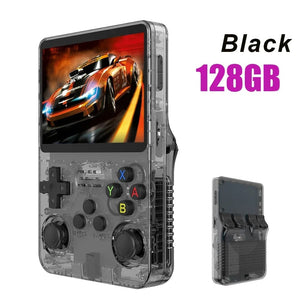Planet Gates Red 128G NEW R36S Retro Handheld Game Console Linux System 3.5 Inch IPS Screen Portable Pocket Video Player 64GB 128GB Games Kid Gift