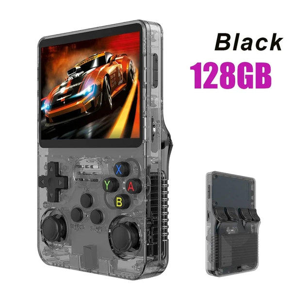 Planet Gates Red 128G NEW R36S Retro Handheld Game Console Linux System 3.5 Inch IPS Screen Portable Pocket Video Player 64GB 128GB Games Kid Gift