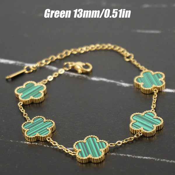 Planet Gates Red 15mm Y2K style metal double-sided clover adjustable bracelet, stainless steel luxury men's and women's clover lucky bracelet