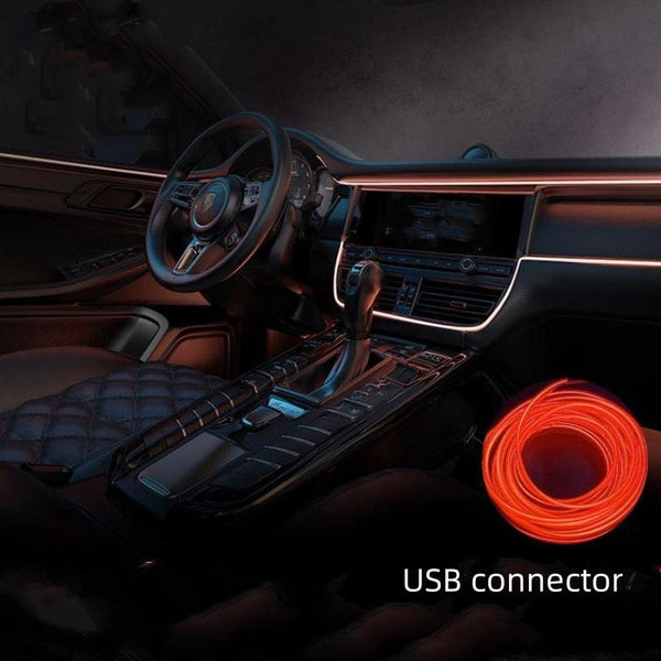 Planet Gates Red / 1pc 1pc 300cm New Car Ambient Light Cold Light Cable Universal High Brightness LED Decoration USB Contactless EL Cold Light Cable For Emitting Light