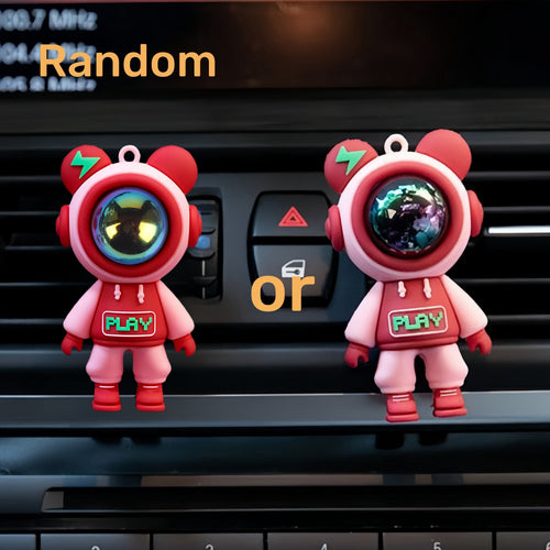 Planet Gates Red 1pc 1pc/4pcs Astronaut Lightning Bear Design Car Air Freshener, Car Air Vent Aromatherapy Diffuser Clip, Car Air Outlet Decoration Clip, Car Interior Decoration Accessories