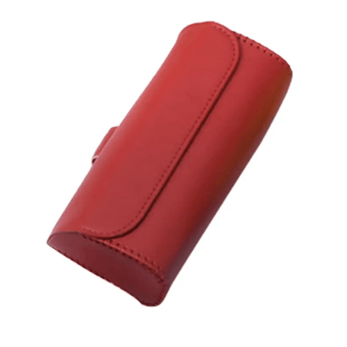 Planet Gates Red 1pc Car Visor Sunglasses Case, PU Leather Glasses Holder Clip For Sun Visor, Eyeglasses Storage Box With Hidden Magnetic Closure