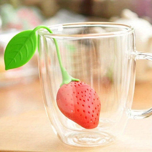Planet Gates Red 1pc, Creative Strawberry Design Loose Tea Leaf Strainer - Perfect for Infusing Herbal Spices and Diffusing Tea