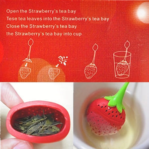 Planet Gates Red 1pc, Creative Strawberry Design Loose Tea Leaf Strainer - Perfect for Infusing Herbal Spices and Diffusing Tea