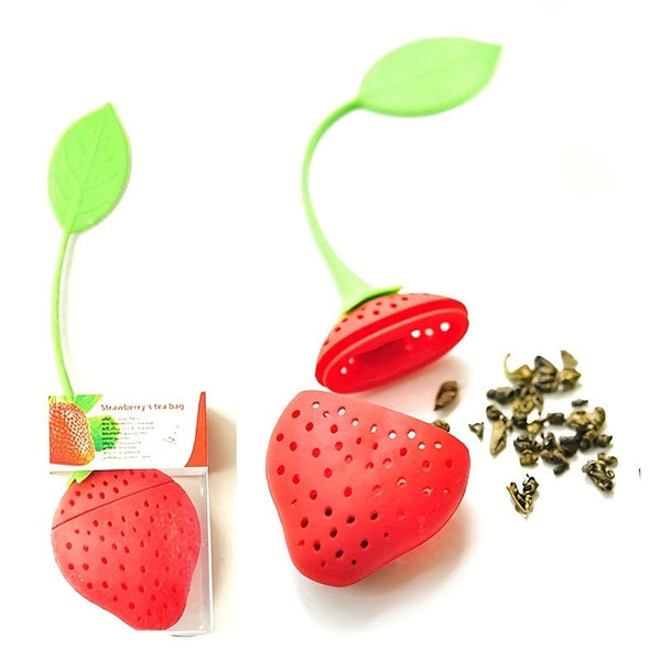 Planet Gates Red 1pc, Creative Strawberry Design Loose Tea Leaf Strainer - Perfect for Infusing Herbal Spices and Diffusing Tea