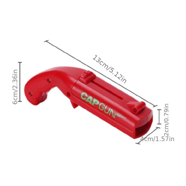 Planet Gates Red 1pc Funny Cap Gun Bottle Opener with Corkscrew - Perfect for Home Bar, Party, and Wedding Favors
