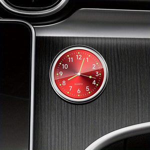 Planet Gates Red 1pc Glow Decorative Clock Car Clock Mini Quartz Analog Car Dashboard Time Stick-On Clock Watch For Car Decoration Exclusive For High-end Cars