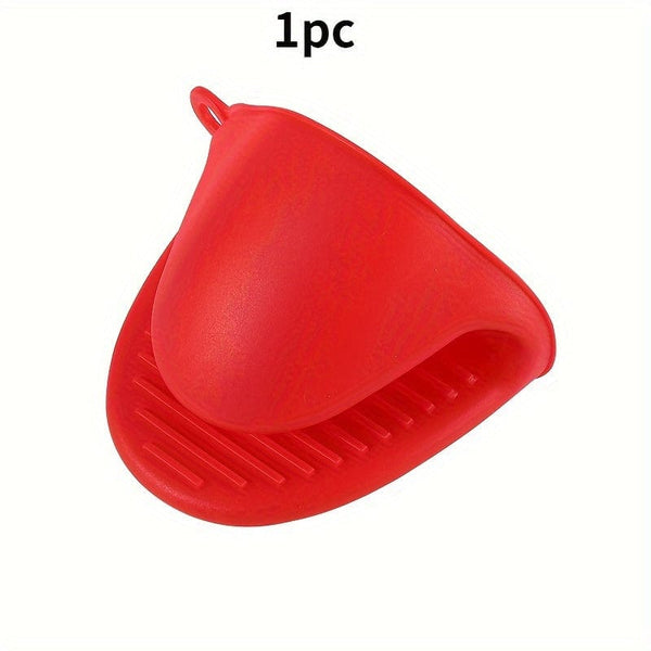 Planet Gates Red 1pc Heat-Resistant Silicone Oven Glove - Perfect for Baking & Grilling!