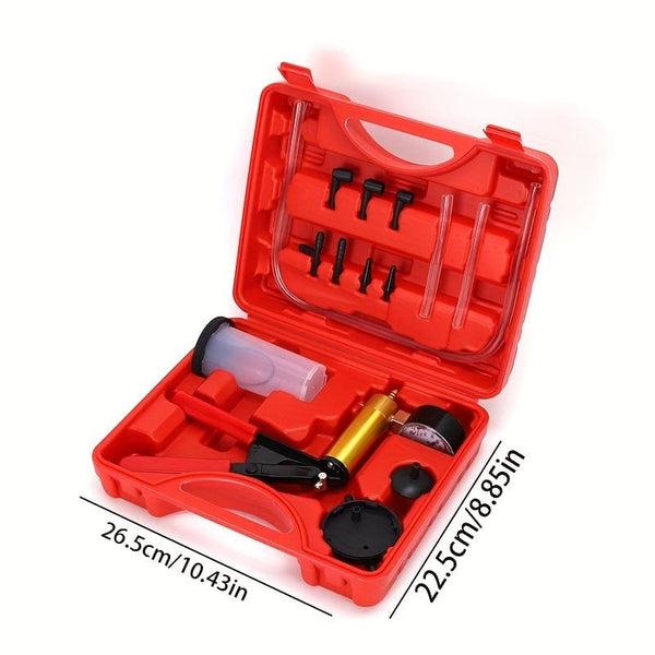 Planet Gates Red 1pc Manual Vacuum Pump, Car Brake Oil Car Repair Replacement Tool, Small Air Pump Manual Suction Gun