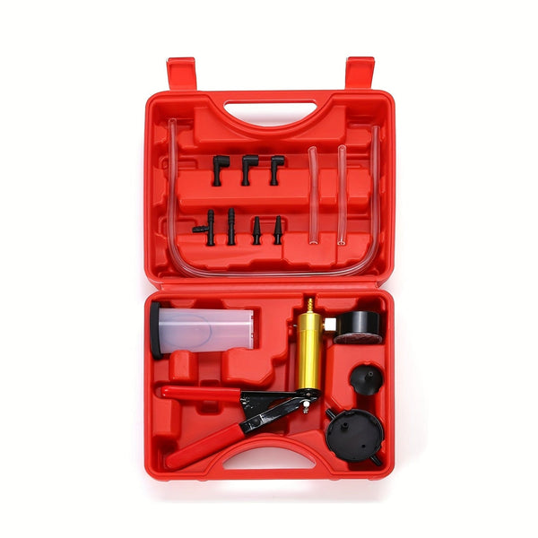 Planet Gates Red 1pc Manual Vacuum Pump, Car Brake Oil Car Repair Replacement Tool, Small Air Pump Manual Suction Gun