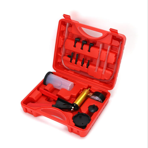 Planet Gates Red 1pc Manual Vacuum Pump, Car Brake Oil Car Repair Replacement Tool, Small Air Pump Manual Suction Gun