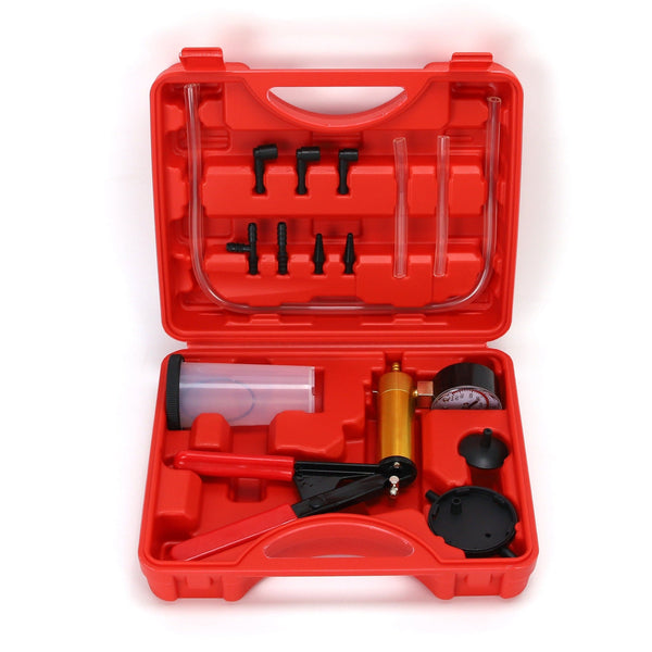 Planet Gates Red 1pc Manual Vacuum Pump, Car Brake Oil Car Repair Replacement Tool, Small Air Pump Manual Suction Gun