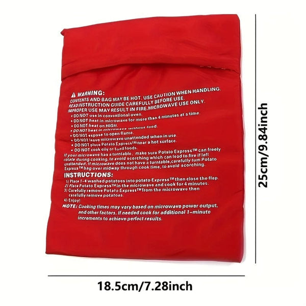 Planet Gates Red 1pc Microwave Oven Potato Cooker Bag Baked Potato Microwave Cooking Potato Quick Fast Kitchen Accessories Kitchen Tool