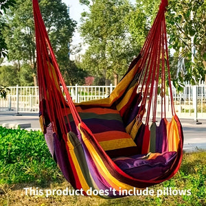 Planet Gates Red 1pc Outdoor Hammock Chair, Canvas Leisure Swing Hanging Chair, Without Pillow And Cushion, Indoor Outdoor Hammock, Garden Leisure Furniture Hammocks, OPP Sealed Bag