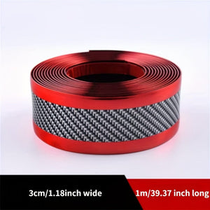 Planet Gates Red 1pc Stickers Anti Scratch Door Sill Protector Rubber Strip Carbon Fiber Car Threshold Protection Bumper Film Sticker Car Styling