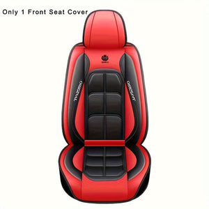 Planet Gates Red 1pc Universal Car Seat Covers PU Leather Seat Covers Cushion Car Seat Protector Mat For Sedan SUV Car Accessories (Only 1 Front Seat Cover)