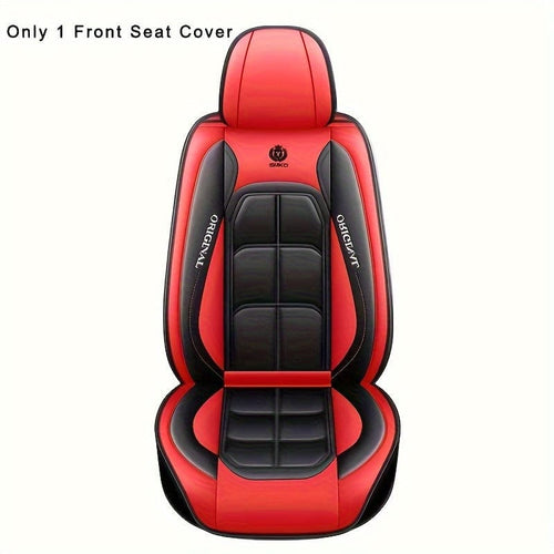 Planet Gates Red 1pc Universal Car Seat Covers PU Leather Seat Covers Cushion Car Seat Protector Mat For Sedan SUV Car Accessories (Only 1 Front Seat Cover)