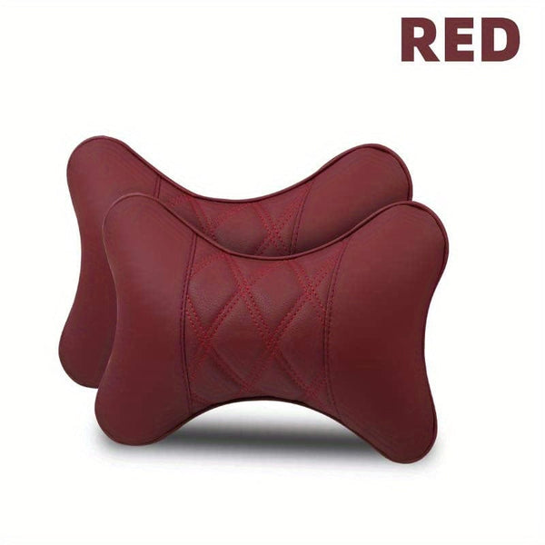 Planet Gates Red / 2 Headrest 2pcs Automobile Seat Comfort Kit: Hip Waist Pad, Neck Pillow & Headrest Pressure Relief Pad