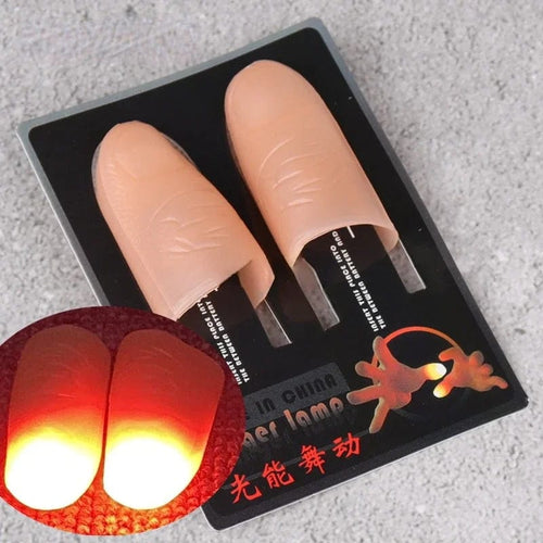 Planet Gates red 2 Pcs/set Magic Thumbs Light Toys for Adult Magic Trick Props Blue Light Led Flashing Fingers Halloween Party Toys for Children