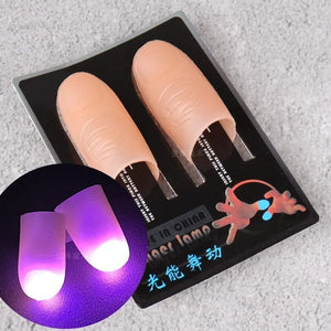 Planet Gates red 2 Pcs/set Magic Thumbs Light Toys for Adult Magic Trick Props Blue Light Led Flashing Fingers Halloween Party Toys for Children