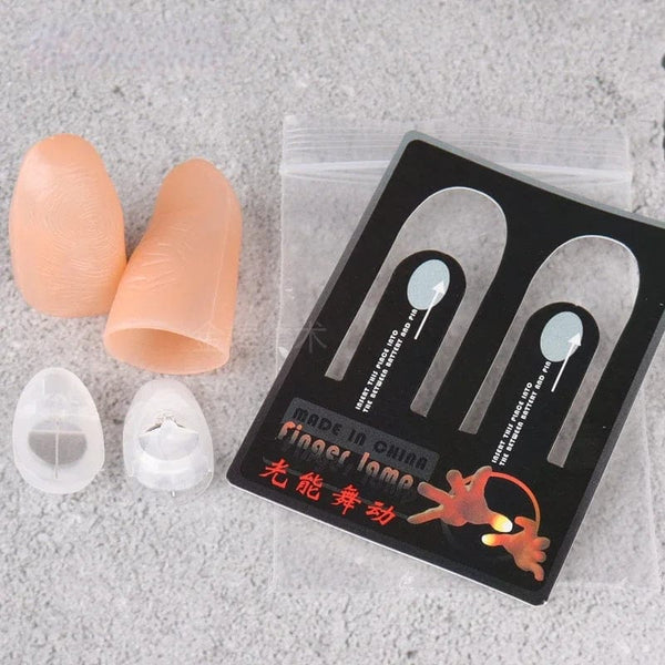 Planet Gates red 2 Pcs/set Magic Thumbs Light Toys for Adult Magic Trick Props Blue Light Led Flashing Fingers Halloween Party Toys for Children