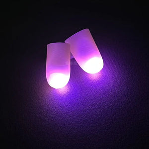 Planet Gates red 2 Pcs/set Magic Thumbs Light Toys for Adult Magic Trick Props Blue Light Led Flashing Fingers Halloween Party Toys for Children