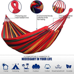 Planet Gates Red / 260*80CM Outdoor Garden Camping Hammock With Tree Straps For Hanging, Durable Hammock Holds Up To 450lbs, Portable Hammock With Travel Bag Perfect For Outdoor/Indoor Patio Backyard Camping (259.99x80.01cm)