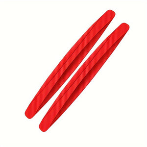 Planet Gates Red 2pcs Car Anti-collision Protector, Universal Car Carbon Fiber Anti Scratch Protective Strip, Car Front And Rear Corner Bumper Rubber Protection, Anti Scratch Strip Gadget, Automotive Product Accessories Car Accessories