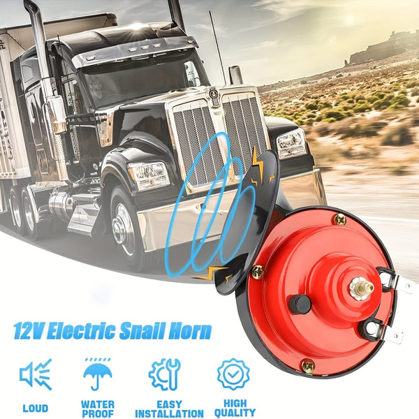 Planet Gates Red 2PCS Super Loud Train Horns, 12V Waterproof Electric Snail Horn Car Horn For Trucks, Train, Boat, Cars, Motorcycle, Bikes & Boats (Red)