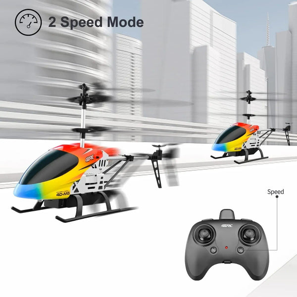 Planet Gates Red 3.5CH M5 Remote Control Helicopter Altitude Hold 3.5 Channel RC Helicopters with Gyro and LED Light Durable Airplane Drone Toy Gift