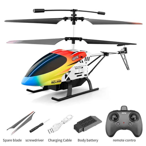 Planet Gates Red 3.5CH M5 Remote Control Helicopter Altitude Hold 3.5 Channel RC Helicopters with Gyro and LED Light Durable Airplane Drone Toy Gift