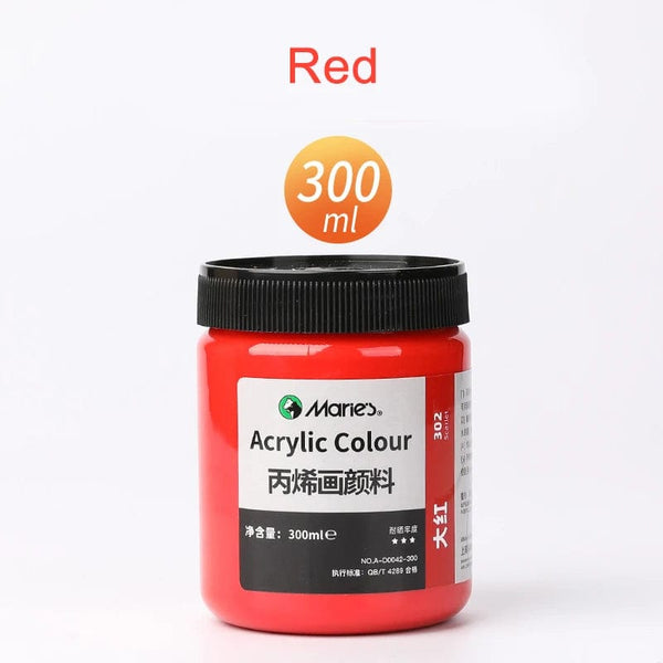 Planet Gates RED 300ml White Acrylic Paints In Large Jars for Wall Painting Without Losing Color Waterproof and Sun Protection Art Supplies