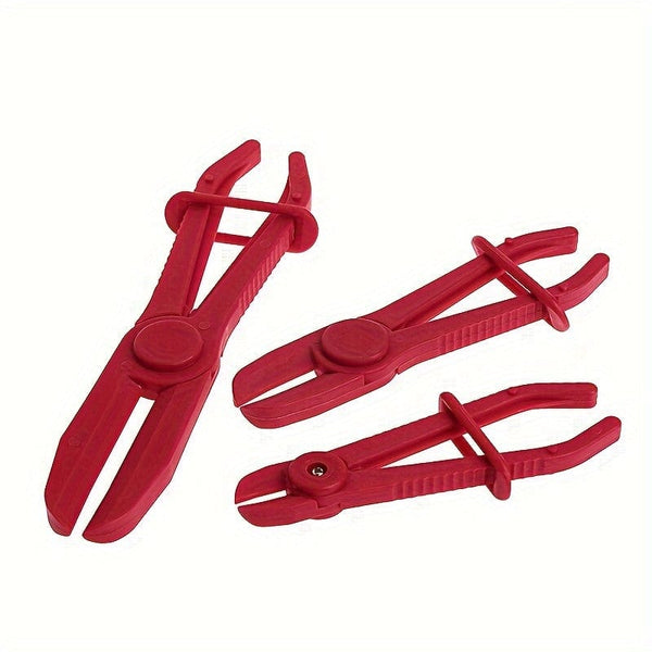 Planet Gates Red 3pcs/set Nylon Hose Clamp Tool Set, Brake Fuel Water Tools Hose Plier Pliers Tool Clamp Car Repair Free Line Hands O9H5