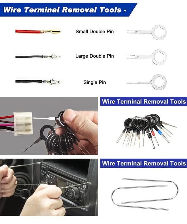 Planet Gates Red 43 Pcs Portable Car Panel Removal Tool Auto Panel Door Audio Trim Removal Kit Clip Pliers Fastener Remover Pry Car Disassembly Tools