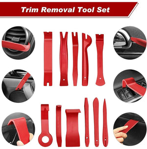 Planet Gates Red 43 Pcs Portable Car Panel Removal Tool Auto Panel Door Audio Trim Removal Kit Clip Pliers Fastener Remover Pry Car Disassembly Tools