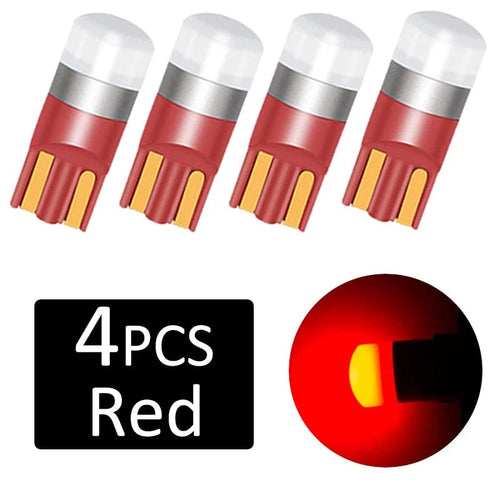 Planet Gates Red 4PCS 4 Pcs Super Bright T10 LED W5W Car dome Light Auto Clearance Reading Lamp 12 Vehicle Door Bulb Accessories White  red blue 6000K