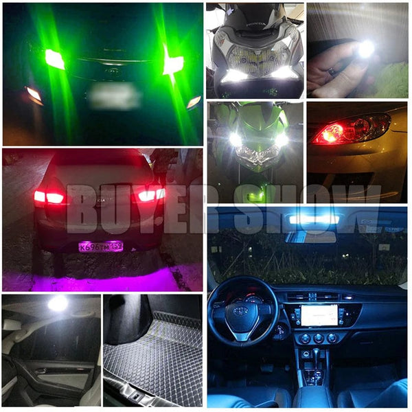 Planet Gates Red 4PCS 4 Pcs Super Bright T10 LED W5W Car dome Light Auto Clearance Reading Lamp 12 Vehicle Door Bulb Accessories White  red blue 6000K