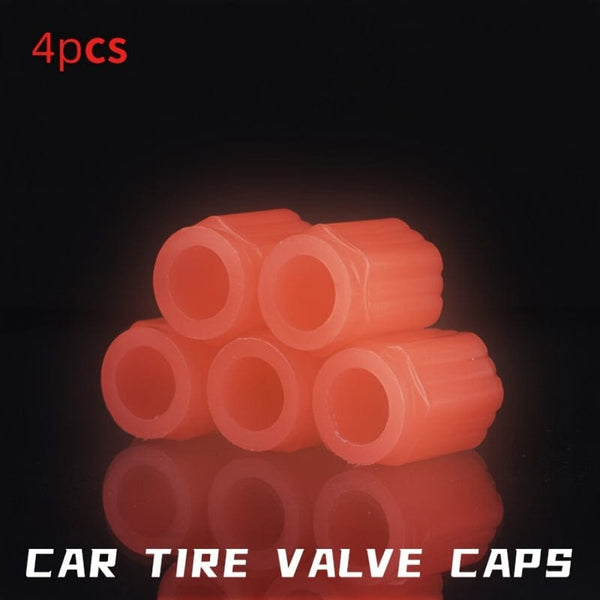 Planet Gates Red-4pcs 4pcs Luminous Valve Stem Caps, Universal Car Fluorescent Car Tire Valve Caps, Luminous Bicycle Tire Valve Stem Caps, Decorative Car Accessories