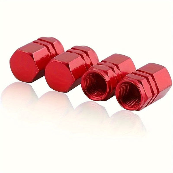 Planet Gates Red 4pcs Cool Tire Cover Aluminum Alloy Valve Tire Valve Stem Valve Car Wheel Valve Car Dust-proof Tire Hexagon, Car Exterior Accessories
