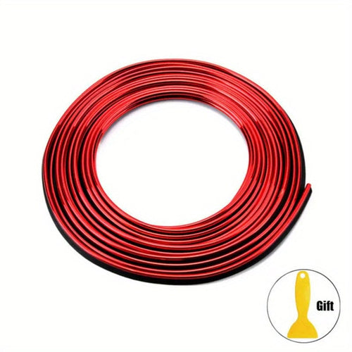 Planet Gates Red / 5M/196.85in 1pc Universal Car Mold Decoration Flexible Strip 16ft/ 5m PVC With Interior Car Decoration Strip Dashboard Door Car Styling