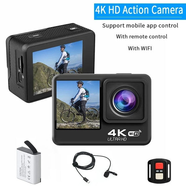 Planet Gates Red / 64GB Ultra HD 4K Original Action Camera 30FPS WiFi 170D Diving Underwater Waterproof Helmet Vedio Remote Control Mini Sport Cam DV