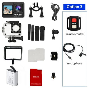 Planet Gates Red / 64GB Ultra HD 4K Original Action Camera 30FPS WiFi 170D Diving Underwater Waterproof Helmet Vedio Remote Control Mini Sport Cam DV