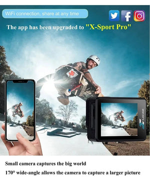 Planet Gates Red / 64GB Ultra HD 4K Original Action Camera 30FPS WiFi 170D Diving Underwater Waterproof Helmet Vedio Remote Control Mini Sport Cam DV