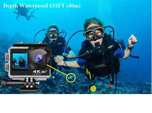 Planet Gates Red / 64GB Ultra HD 4K Original Action Camera 30FPS WiFi 170D Diving Underwater Waterproof Helmet Vedio Remote Control Mini Sport Cam DV