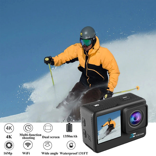 Planet Gates Red / 64GB Ultra HD 4K Original Action Camera 30FPS WiFi 170D Diving Underwater Waterproof Helmet Vedio Remote Control Mini Sport Cam DV