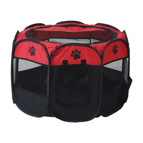 Planet Gates Red / 73X73X43cm Cat Cage Dog Cage Portable Foldable Pet Octagonal Cage Maternity Kennel Simple Operation Fence Outdoor Camping Pet Tent